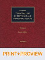 Cover of Fox on Canadian Law of Copyright and Industrial Designs, 4th Edition, Binder/looseleaf and eLooseleaf