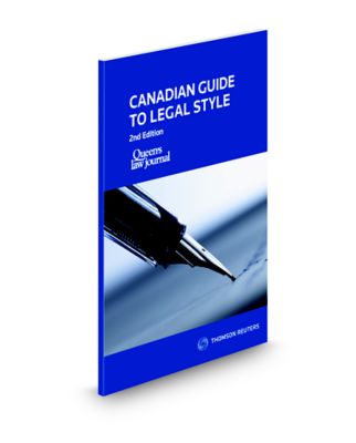 Cover of Canadian Guide to Legal Style, 2nd Edition