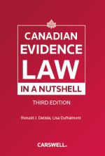 Cover of Canadian Evidence Law in a Nutshell, 3rd Edition, Softbound book
