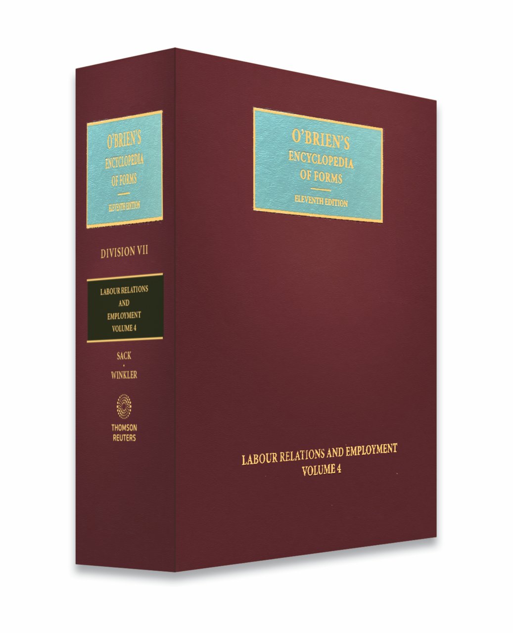 Image of O'Brien's Encyclopedia of Forms, Eleventh Edition, Division VII, Labour Relations and Employment, Binder/looseleaf