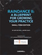 Cover of Raindance II: A Blueprint for Growing Your Practice - Small Firm Edition, Softbound book