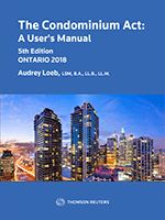 Cover of The Condominium Act: A User's Manual, 5th Edition, Ontario 2018, Hardbound book