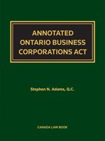 Cover of Annotated Ontario Business Corporations Act, Binder/looseleaf, Subscription