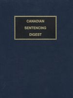 Cover of Canadian Sentencing Digest Quantum Service, Binder/looseleaf, Subscription