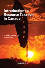 Cover of Carr Introduction To Resource Taxation Can