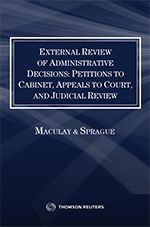 Cover of External Review of Administrative Decisions: Petitions to Cabinet, Appeals to Court, and Judicial Review, Softbound book