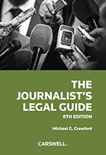 Cover of The Journalist's Legal Guide, 6th Edition, Softbound book