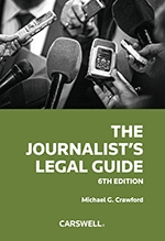 Cover of The Journalist's Legal Guide, 6th Edition, Softbound book