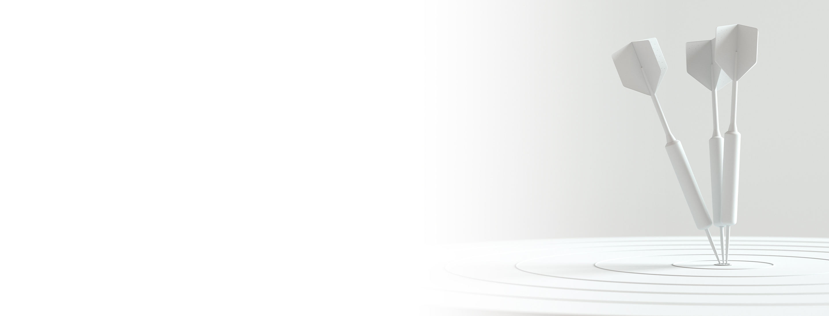 Cropped 2880x1100 left white gradient of darts hitting in the target center