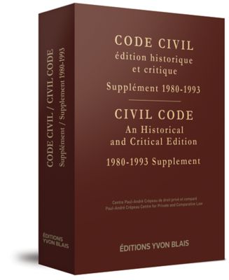 couverture de Code civil - édition historique et critique - supplément 1980-1993