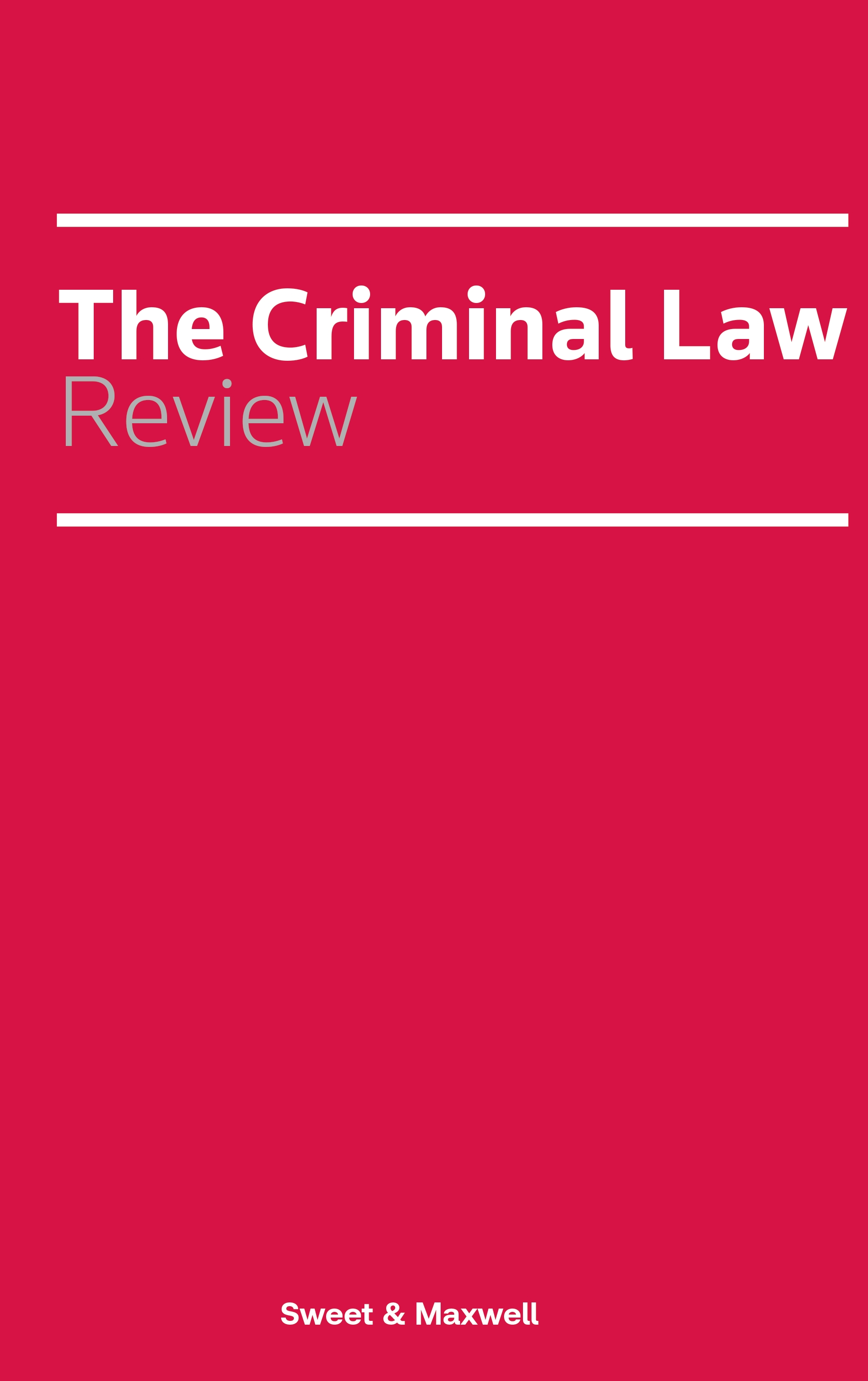 Cover of Criminal Law Review