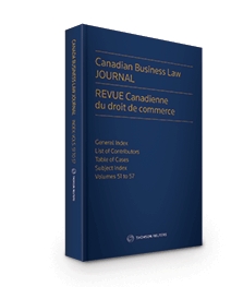 Cover of Canadian Business Law Journal - Index