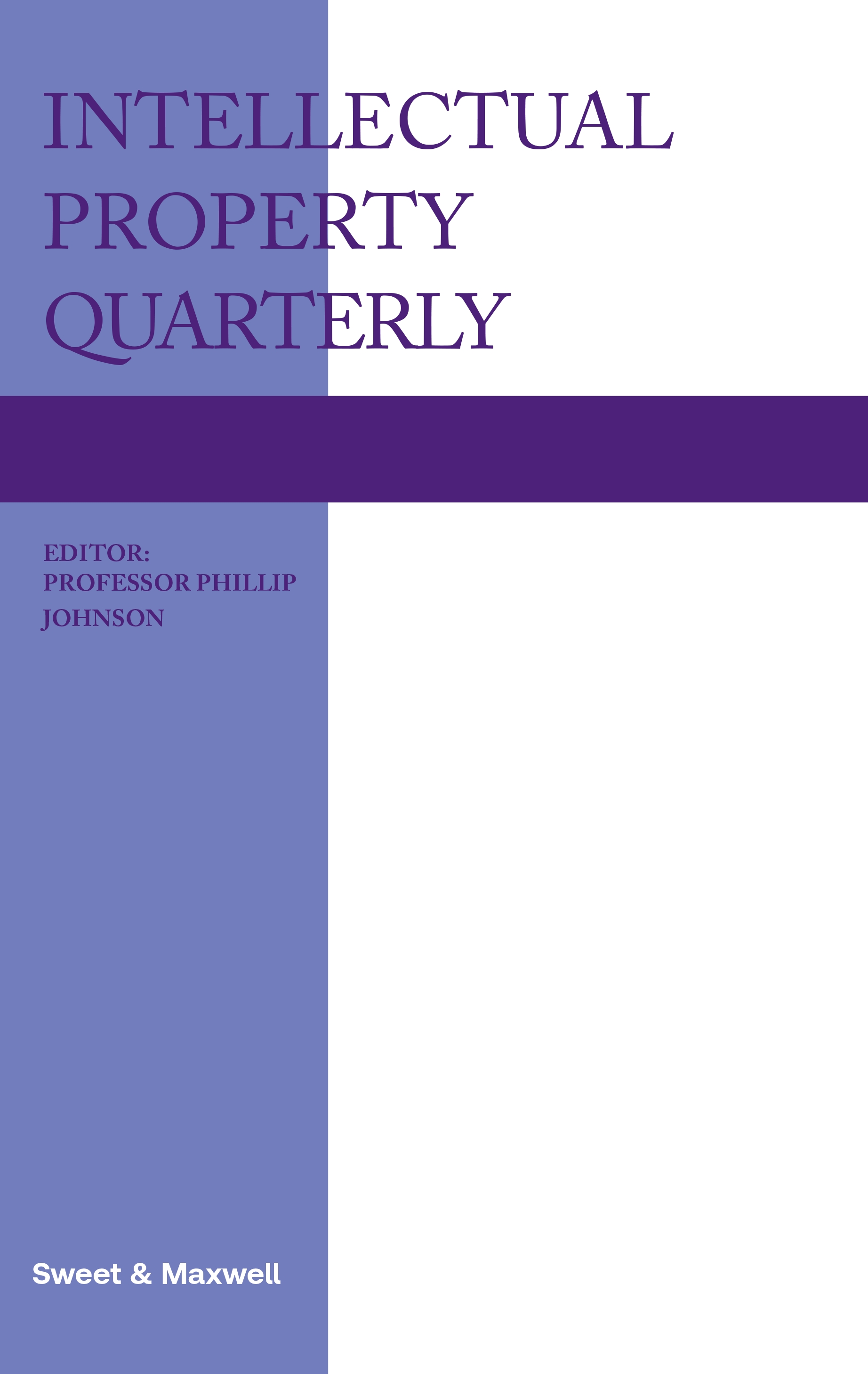 Cover of Intellectual Property Quarterly