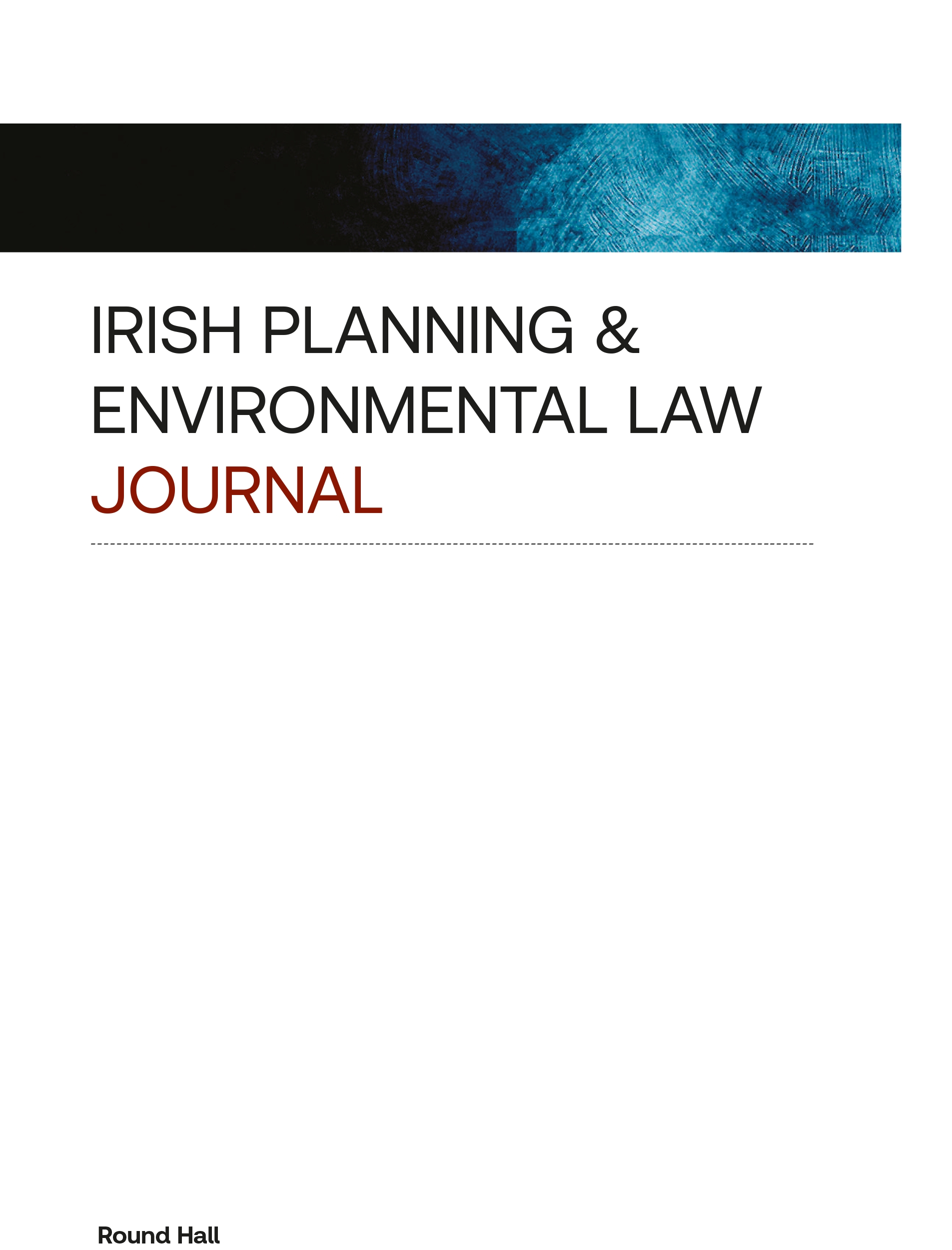 Cover of Irish Planning and Environmental Law Journal