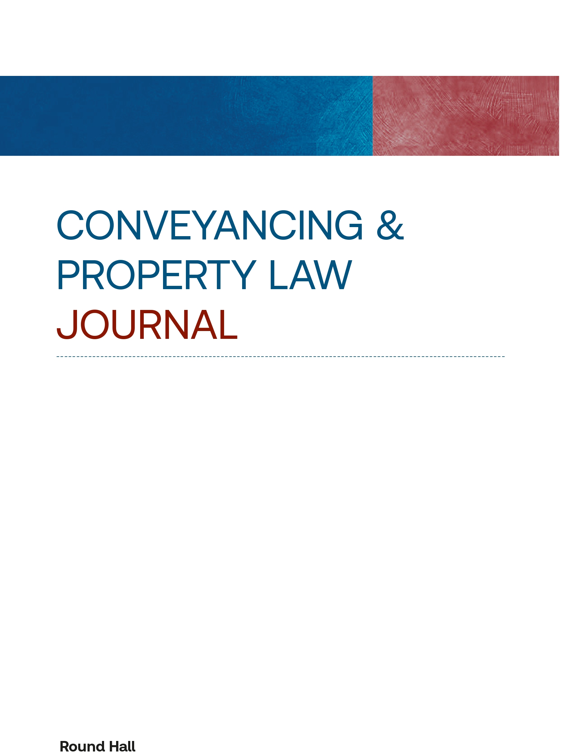 Cover of Conveyancing and Property Law Journal