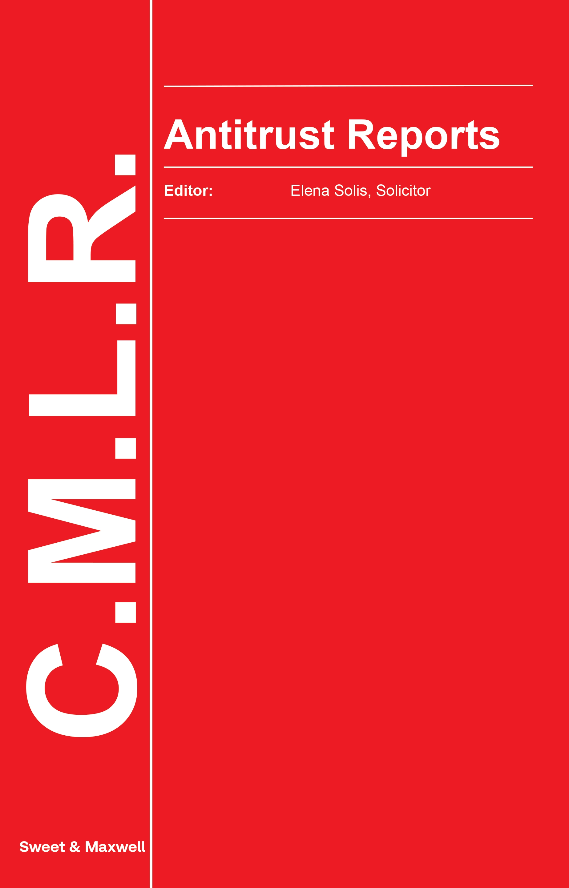 Cover of CMLR Antitrust Reports