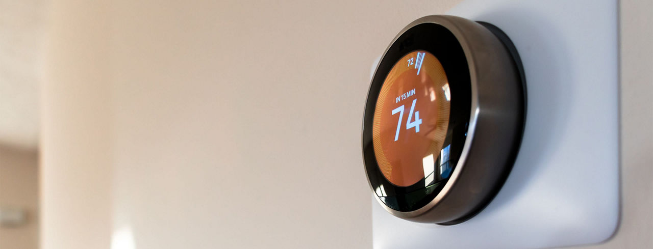 2880x1100 of a smart home thermostat