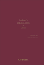 Cover of Crankshaw's Criminal Code of Canada, R.S.C. 1985, Binder/looseleaf