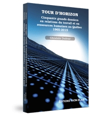 Couverture Tour d'horizon : cinquante grands dossiers en relations du travail et en ressources humaines au Quebec 1965-2015