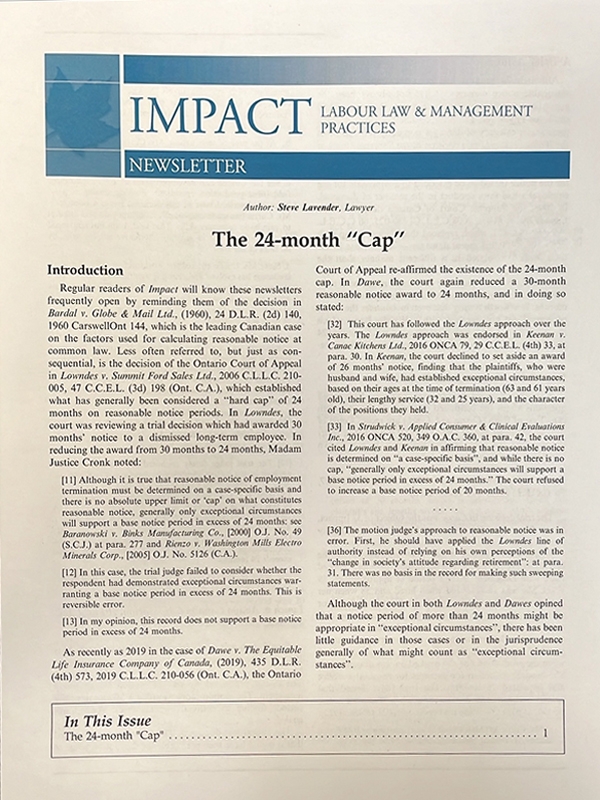Image of IMPACT: Labour Law and Management Practices, Newsletter