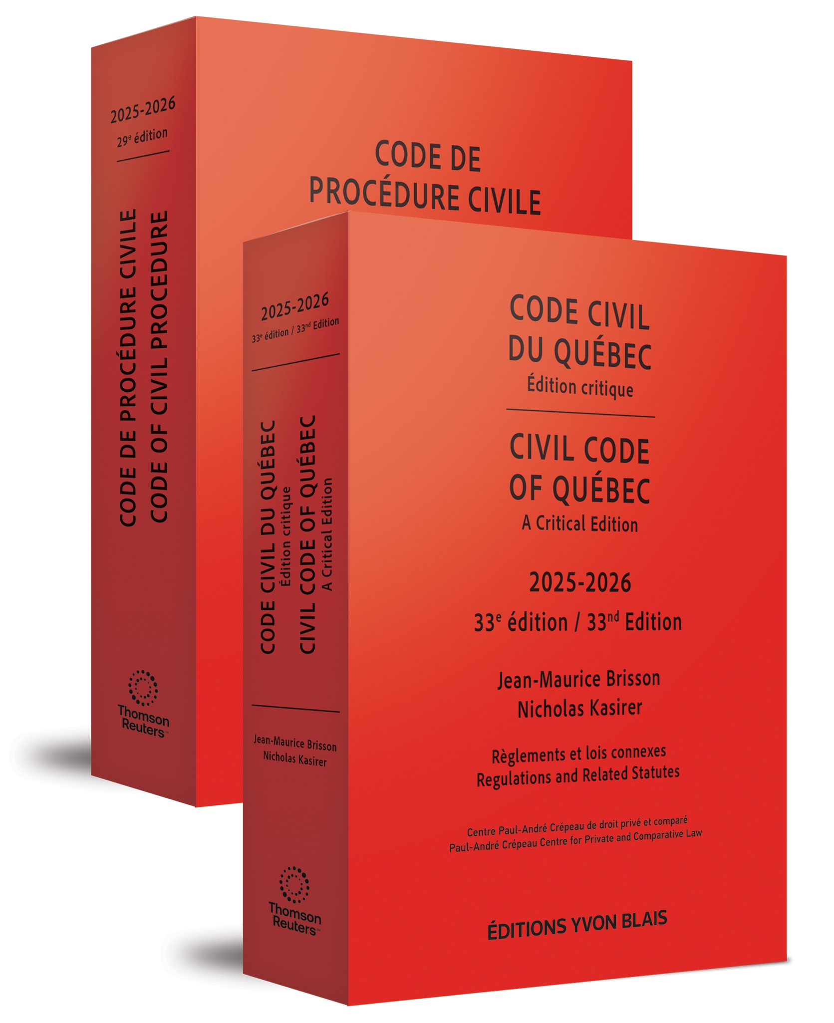 couverture de Code civil du Québec, édition critique 2025-2026 ET Code de procédure civile 2025-2026 - Ensemble de 2 volumes