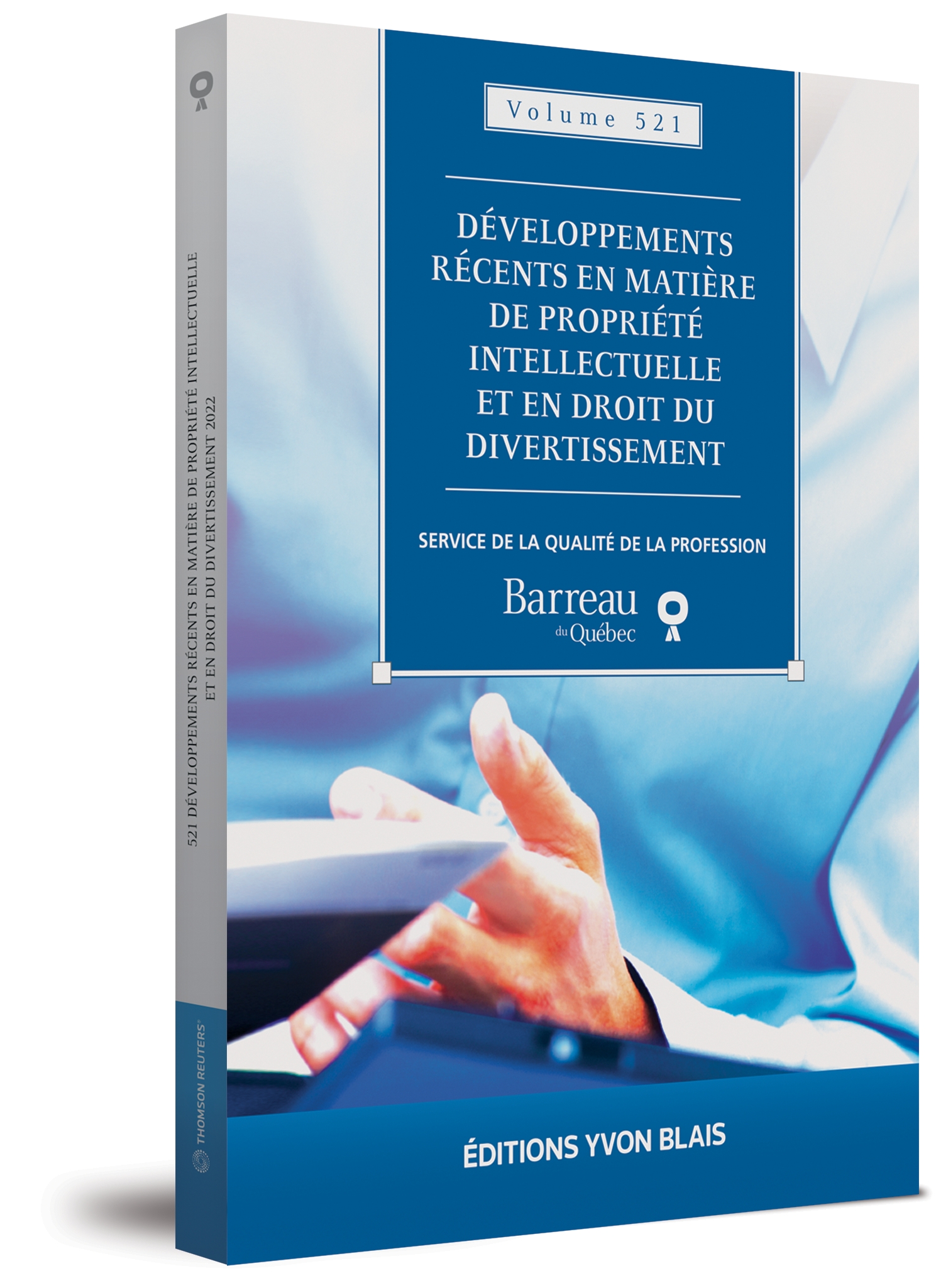 couverture de Développements récents en matière de propriété intellectuelle et en droit du divertissement, volume 521 (2022)