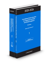 Consolidated Ontario Securities Act, Regulations and Rules with Related Legislation 2025-2026, 79th Edition, Softbound book plus CD-ROM