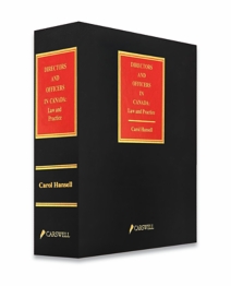 Directors and Officers in Canada: Law and Practice
