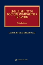 Cover of Legal Liability of Doctors and Hospitals in Canada, 5th Edition, Hardbound book