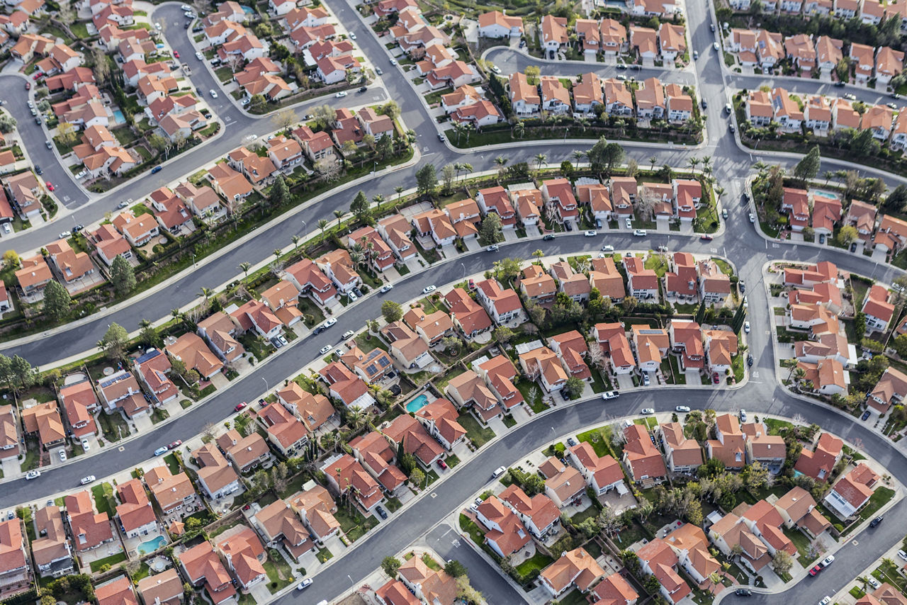 aerial-view-tightly-packed-homes