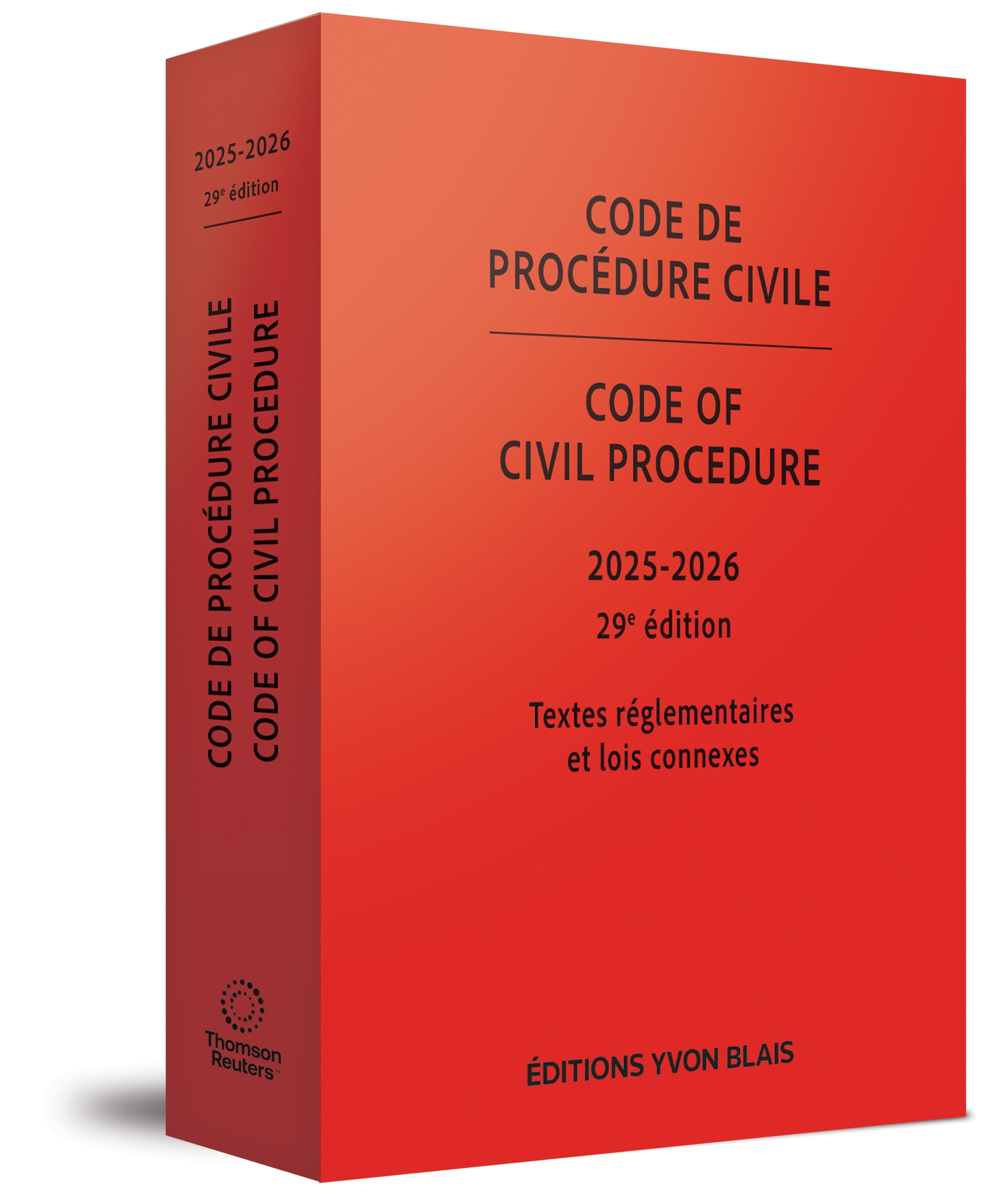 couverture de Code de procédure civile 2025-2026 / Code of Civil Procedure 2025-2026, 29e édition