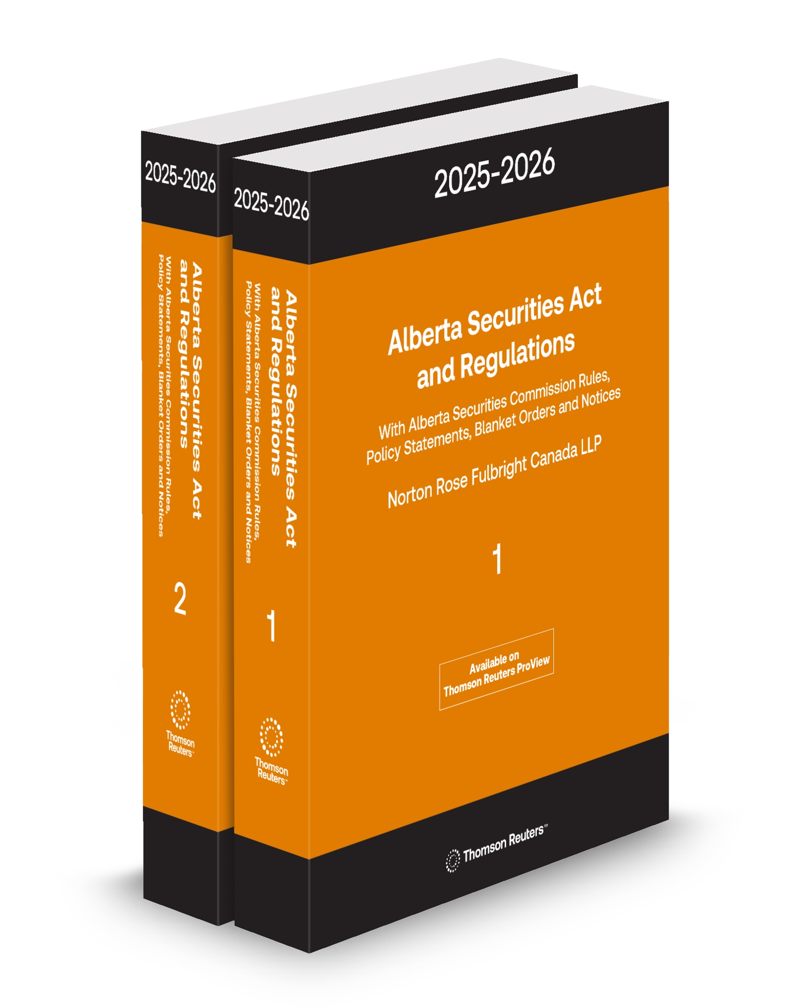 Cover of Alberta Securities Act and Regulations 2025-2026, Print and ProView eBook plus CD-ROM