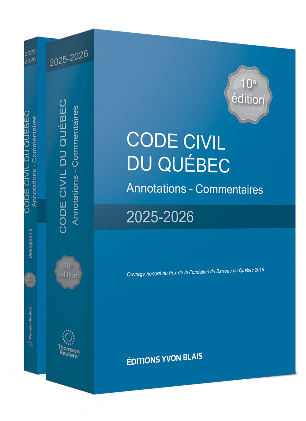 couverture de Code civil du Québec, Annotations - Commentaires, 10e édition, 2025-2026