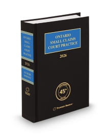 Ontario Small Claims Court Practice, 2026 Edition