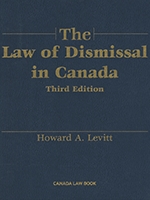 Cover of The Law of Dismissal in Canada, Third Edition, Binder/looseleaf and eLooseleaf