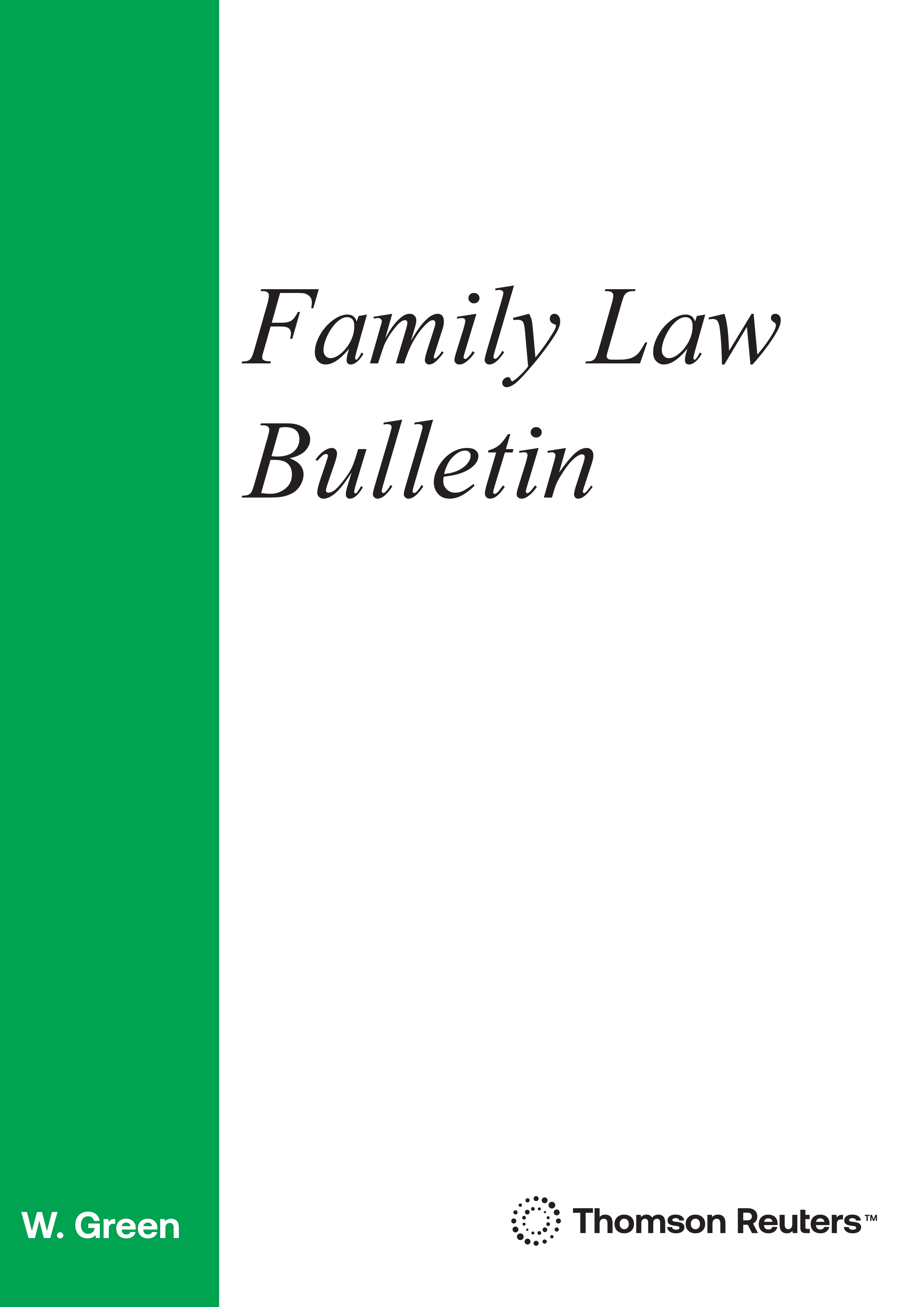 Cover of Greens Family Law Bulletin