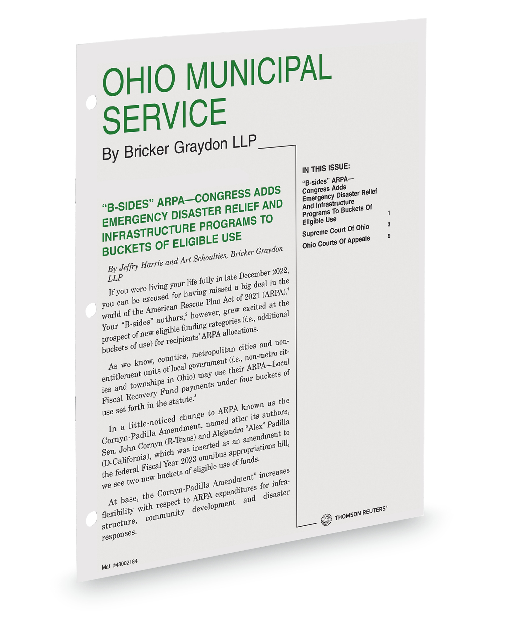 Cover of OH MUNICIPAL JOURNAL SUB