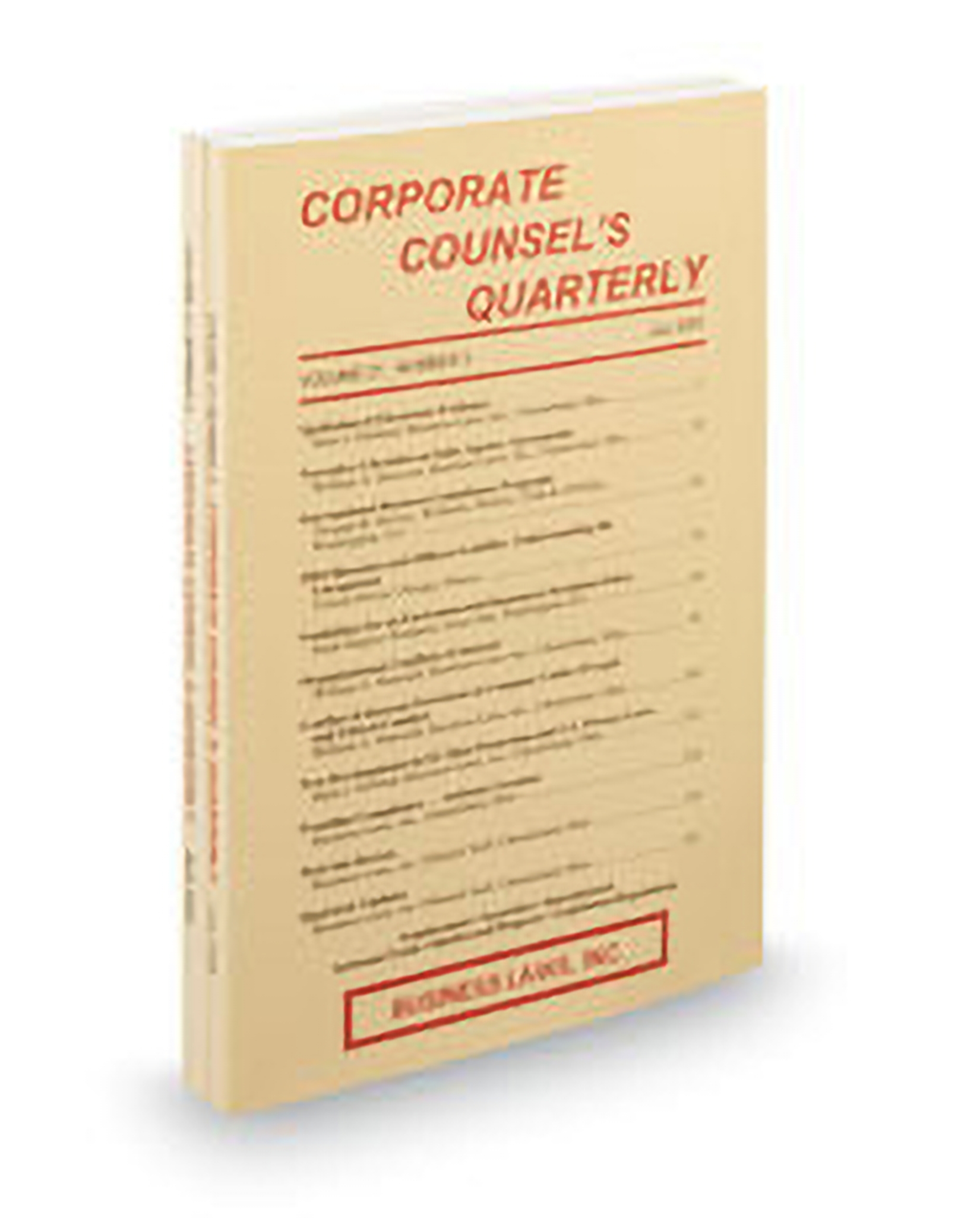 Cover of Business Law Inc Corporate Counsel Quarterly
