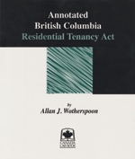 Cover of Annotated British Columbia Residential Tenancy Act, Binder/looseleaf and eLooseleaf