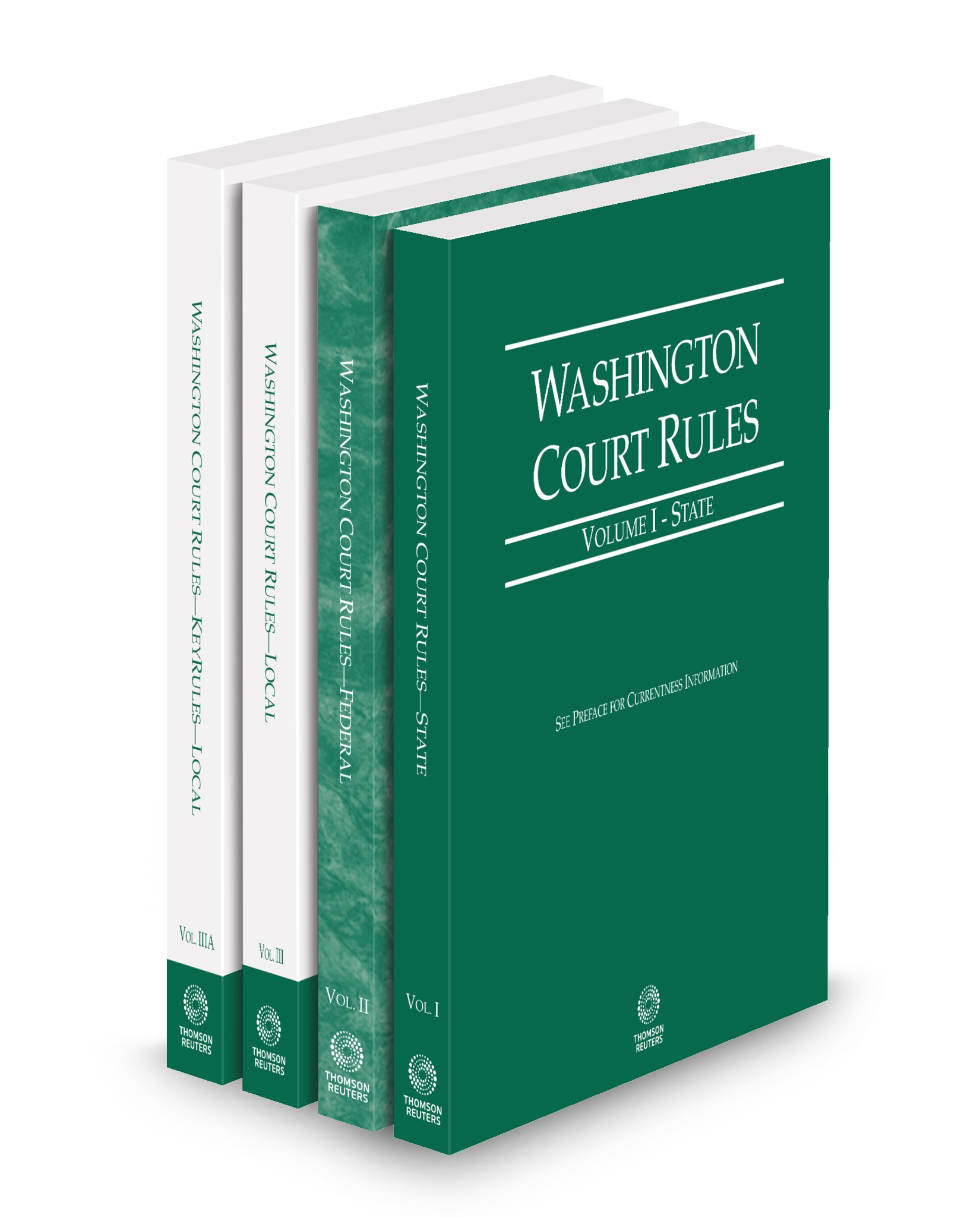 Cover of WA COURT RULES STATE, FEDERAL, LOCAL AND LOCAL KEYRULES V.I-IIIA FULL SET