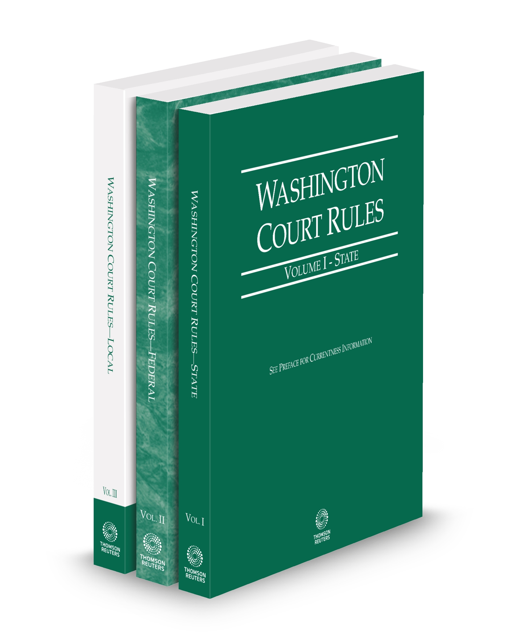 Cover of WA COURT RULES STATE, FEDERAL AND LOCAL V.I-III FULL SET