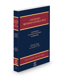 Colorado Practice V.1A Business Corporations Act Deskbook, 2025-2026 ed.