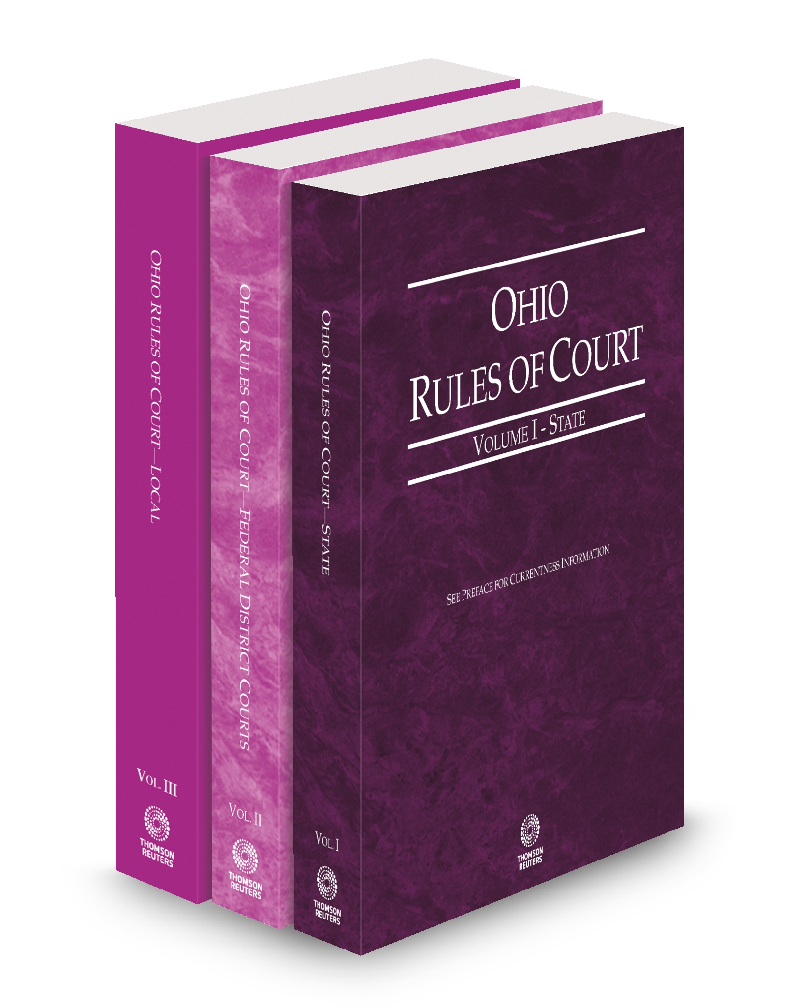 Cover of OH COURT RULES STATE,FEDERAL DISTRICT AND LOCAL V.I, II AND III FULL SET