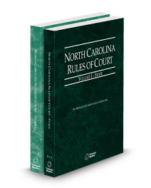 North Carolina Court Rules State and Federal V.I and II, 2026 ed.