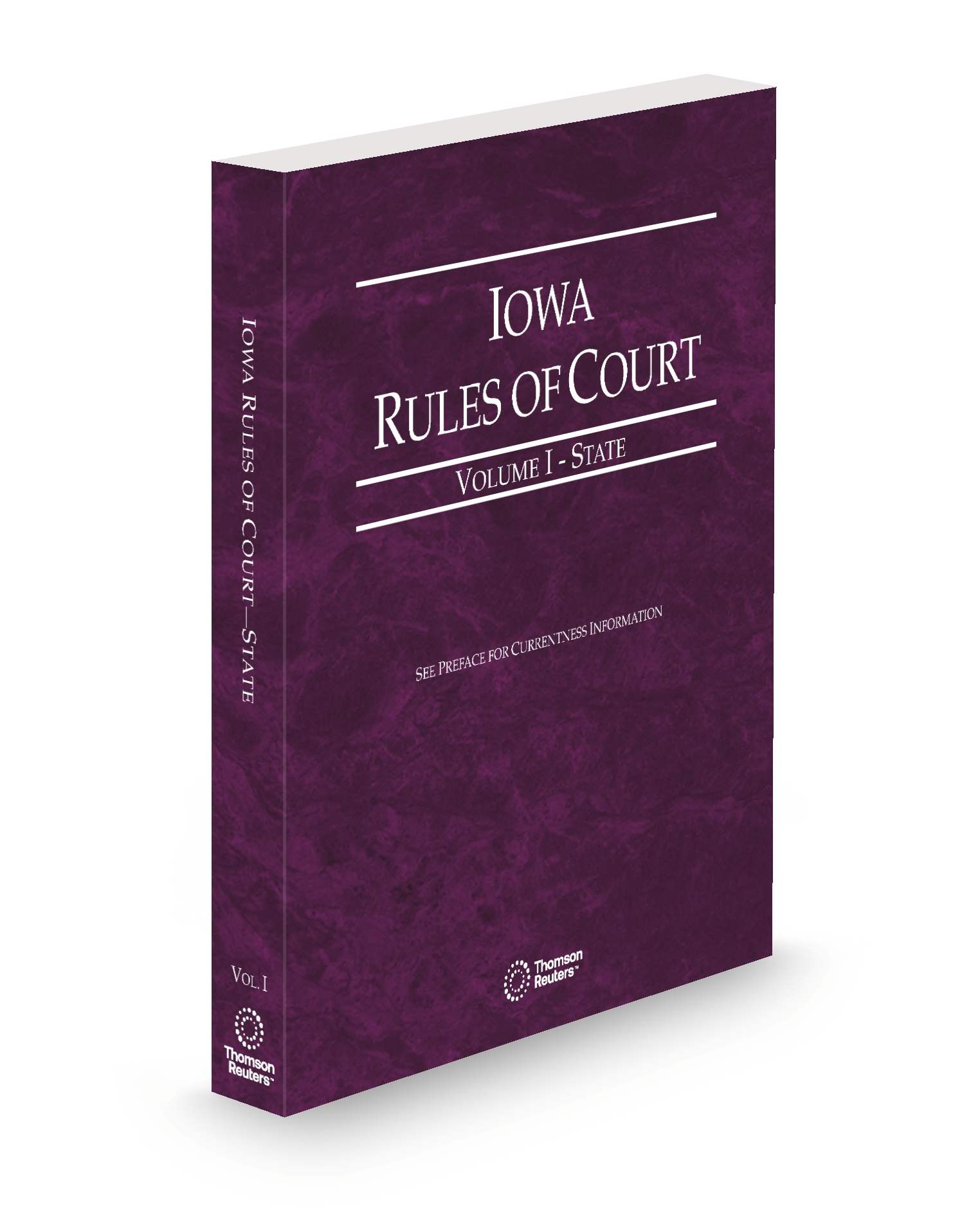 Cover of Iowa Rules of Court, State, Volume I, Iowa Court Rules, Set