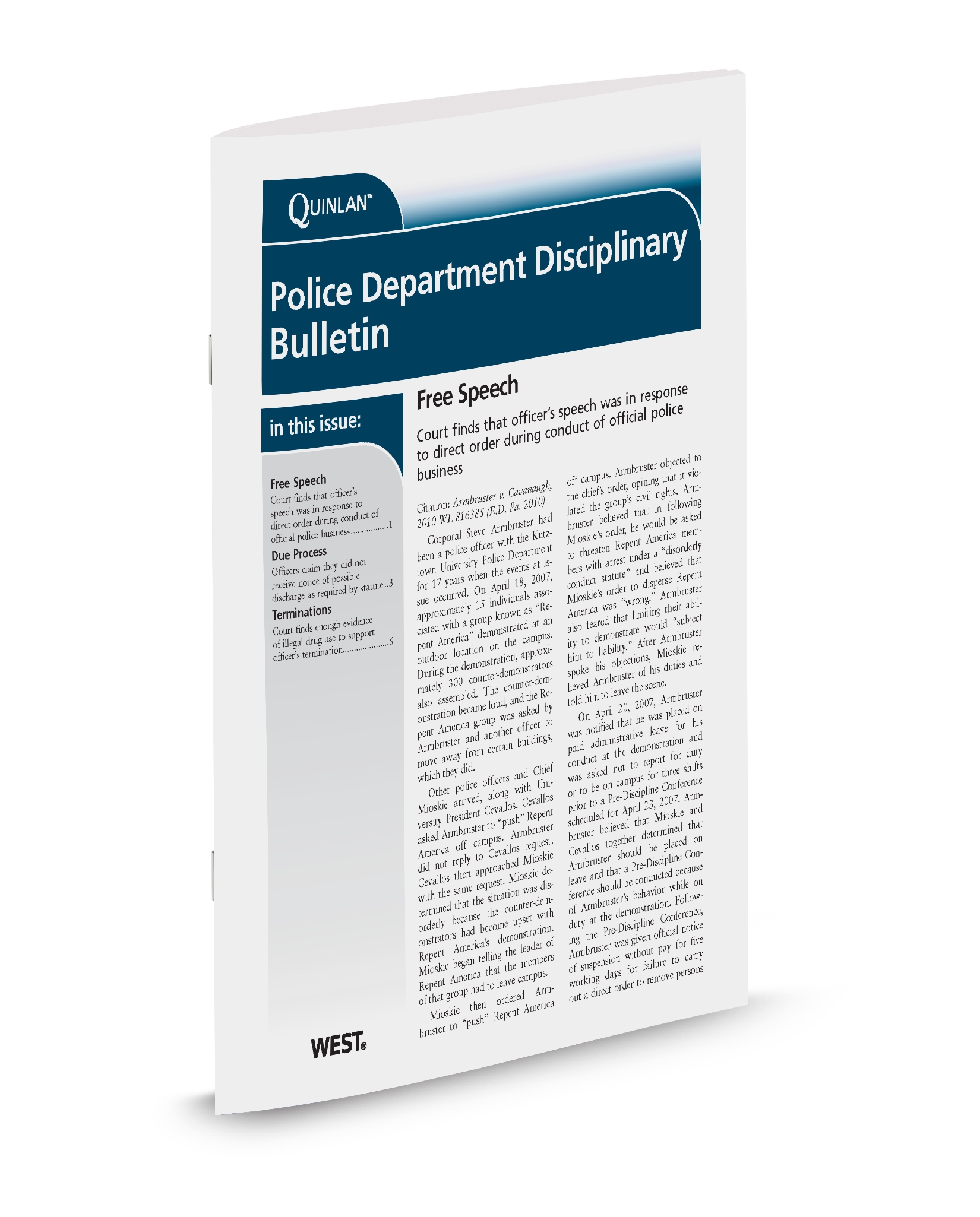 Cover of Quinlan Police Dept Disciplinary Bulletin, Volume 34