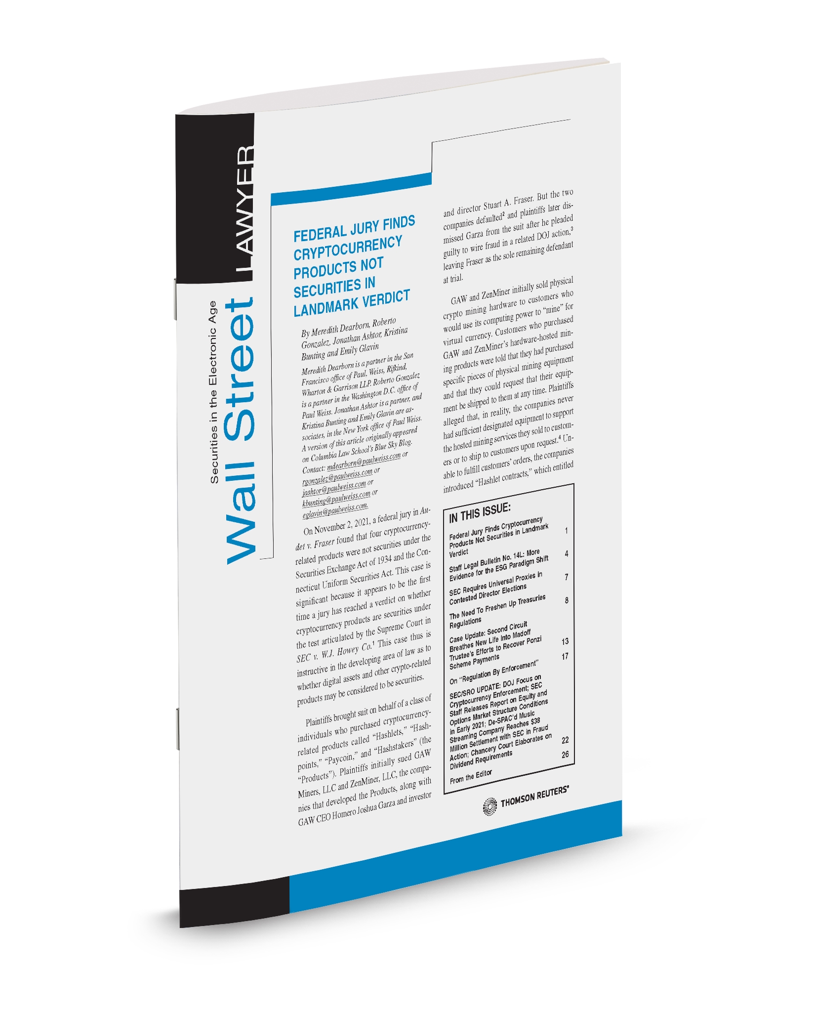 Cover of Wall Street Lawyer-Securities In The Electronic Age, Volume 30