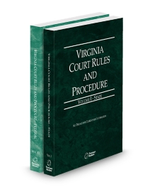 Virginia Court Rules State and Federal V.I-II, 2026 ed.