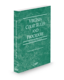 Virginia Court Rules Federal V.II, 2026 ed.