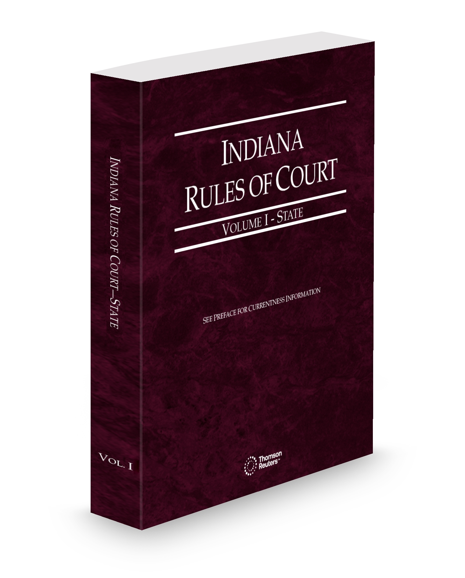 Cover of Indiana Rules of Court, State, Volume I, Indiana Court Rules, Set